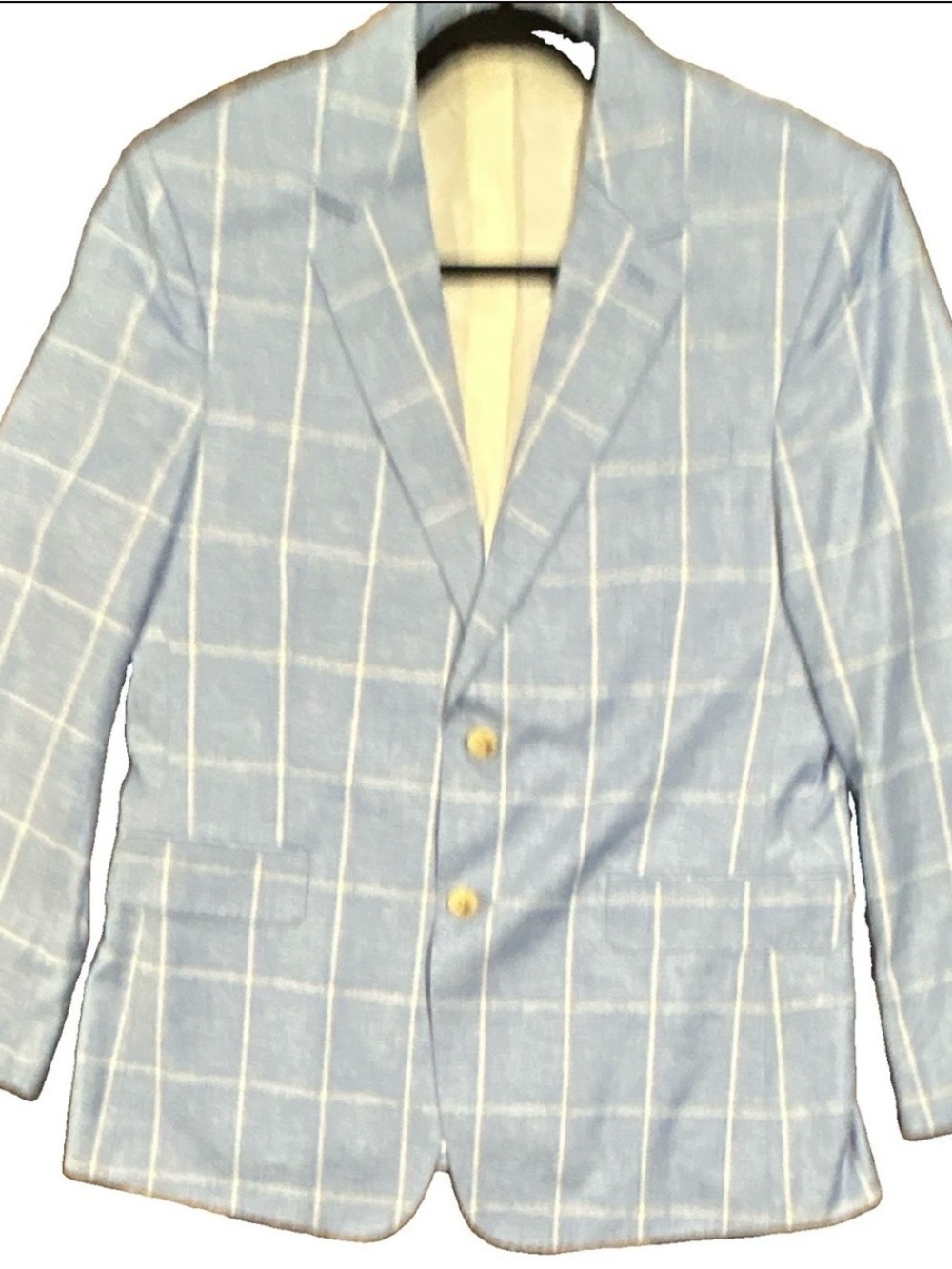 BUNDLE Banana Republic Light Blue Windowpane Blazer With Matching Dress Pants